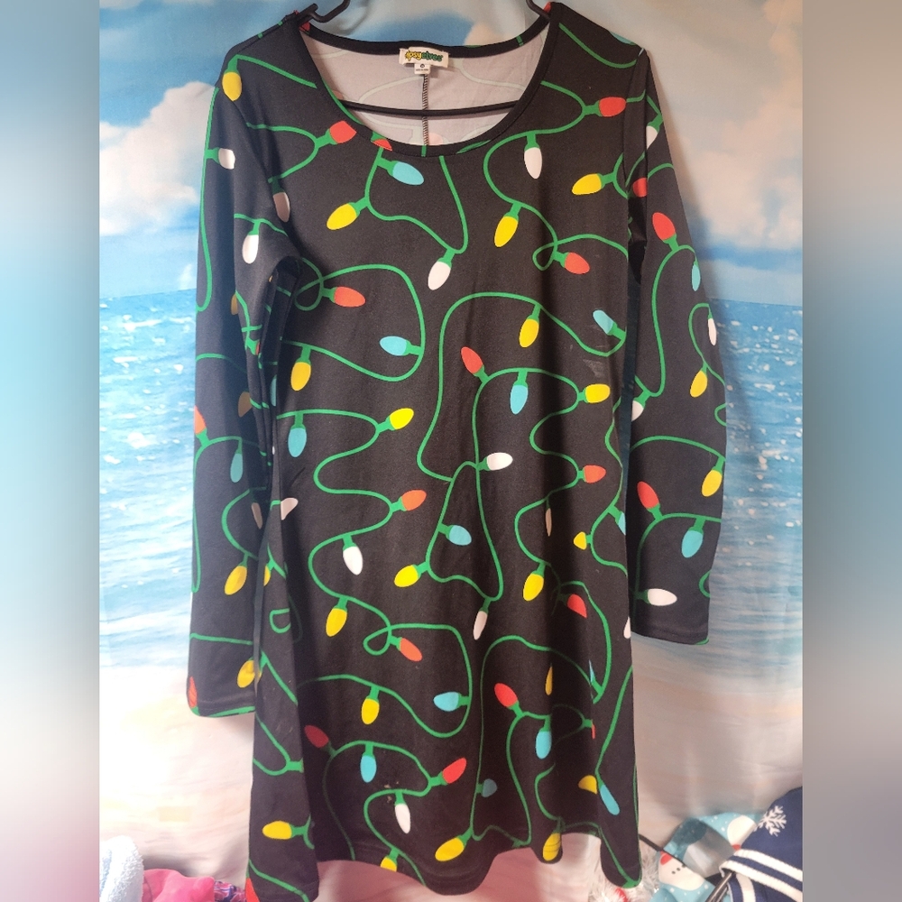 Tipsy Elves NWOT Ladies Christmas String Lights Dress Size Medium